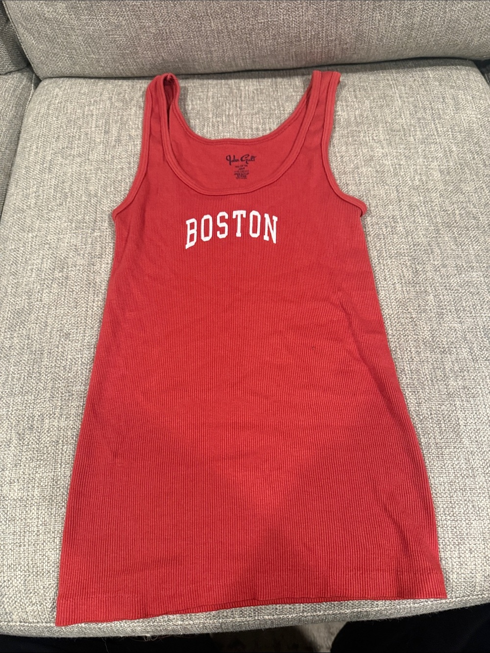 Brandy Melville Maroon Ribbed "Boston" Tank Top